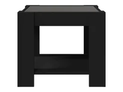 Mesa De Centro| Mesa de centro | Mesa de apoio c/ LEDs 53x53x45 cm derivados de madeira Preto
