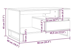 Online Mesa de centro | Mesa de apoio | Mesa de café 90x49x45 cm derivados de madeira madeira velha Castanho
