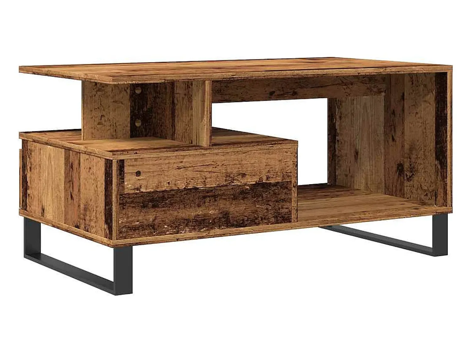 Online Mesa de centro | Mesa de apoio | Mesa de café 90x49x45 cm derivados de madeira madeira velha Castanho