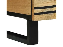 Mesa de centro | Mesa de apoio | Mesa de café com gaveta Marrom e Preto 80x54x40 cm^ Mesa De Centro