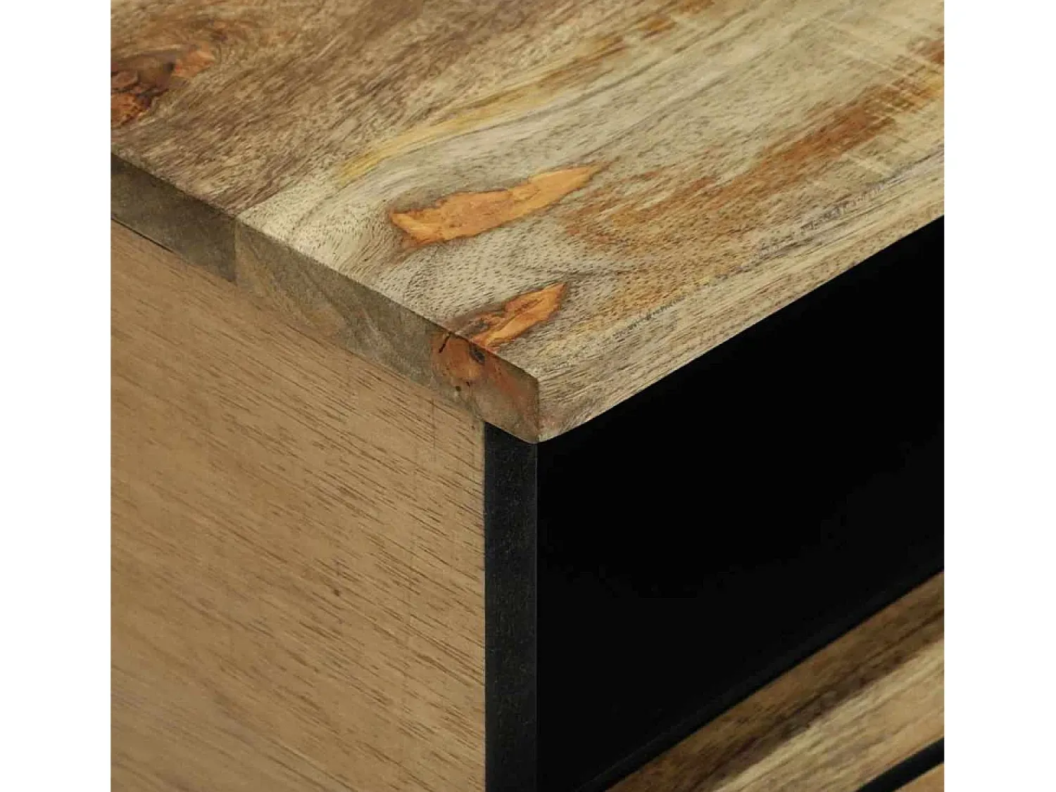 Mesa de centro | Mesa de apoio | Mesa de café com gaveta Marrom e Preto 80x54x40 cm^ Mesa De Centro
