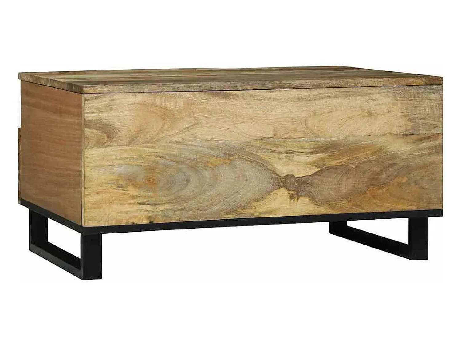 Mesa de centro | Mesa de apoio | Mesa de café com gaveta Marrom e Preto 80x54x40 cm^ Mesa De Centro