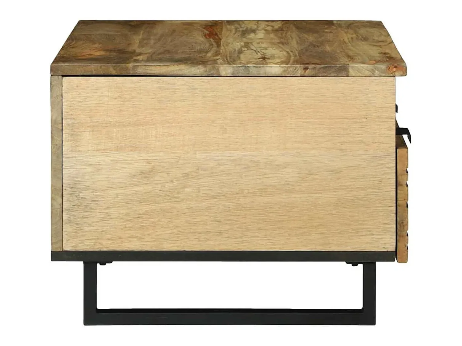 Mesa de centro | Mesa de apoio | Mesa de café com gaveta Marrom e Preto 80x54x40 cm^ Mesa De Centro