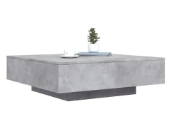 Mesa de centro | Mesa de apoio 100x100x31 cm derivados de madeira cinza-cimento^ Mesa De Centro
