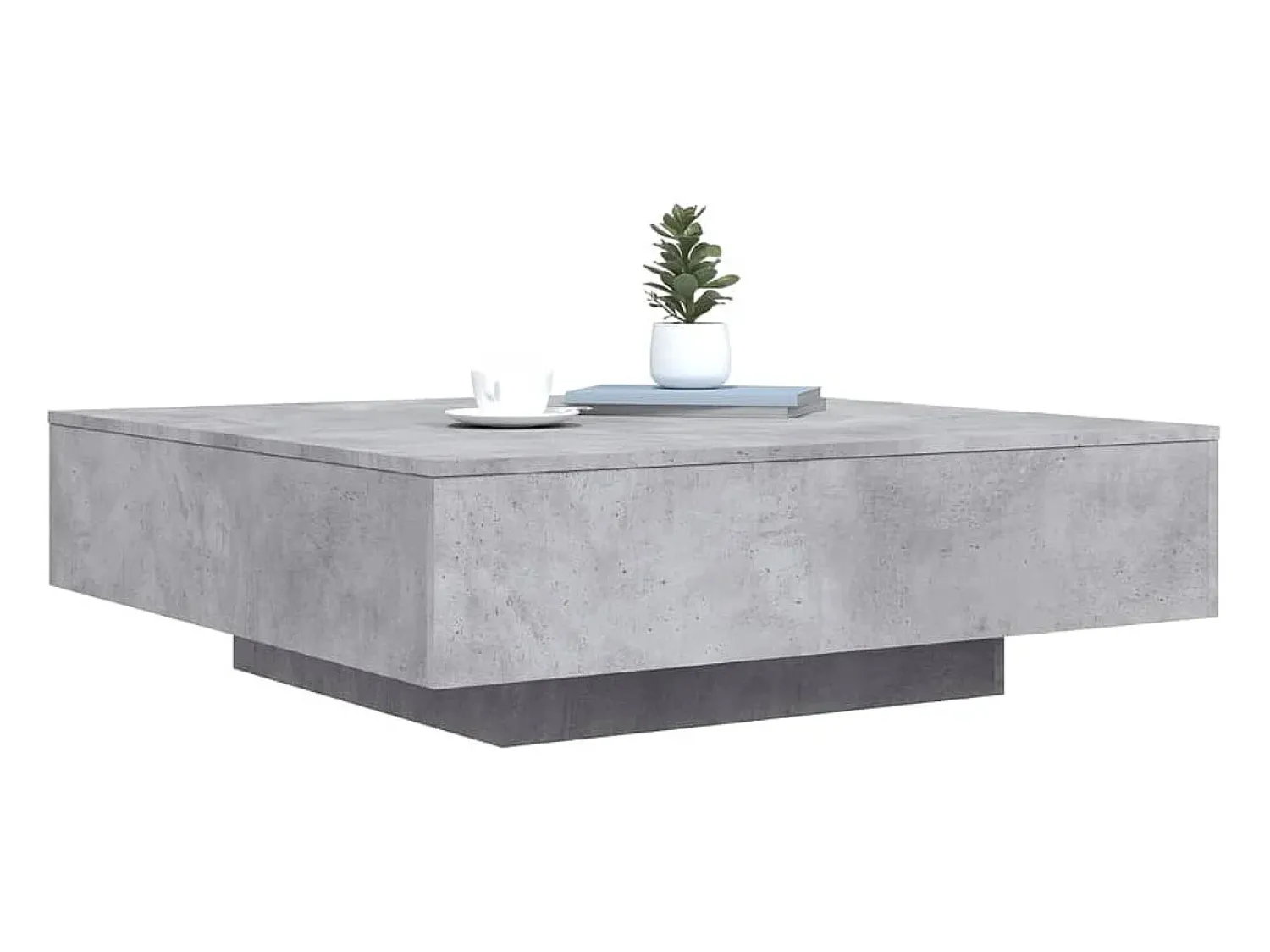 Mesa de centro | Mesa de apoio 100x100x31 cm derivados de madeira cinza-cimento^ Mesa De Centro