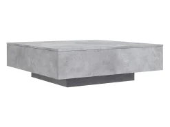 Mesa de centro | Mesa de apoio 100x100x31 cm derivados de madeira cinza-cimento^ Mesa De Centro
