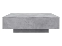 Mesa de centro | Mesa de apoio 100x100x31 cm derivados de madeira cinza-cimento^ Mesa De Centro