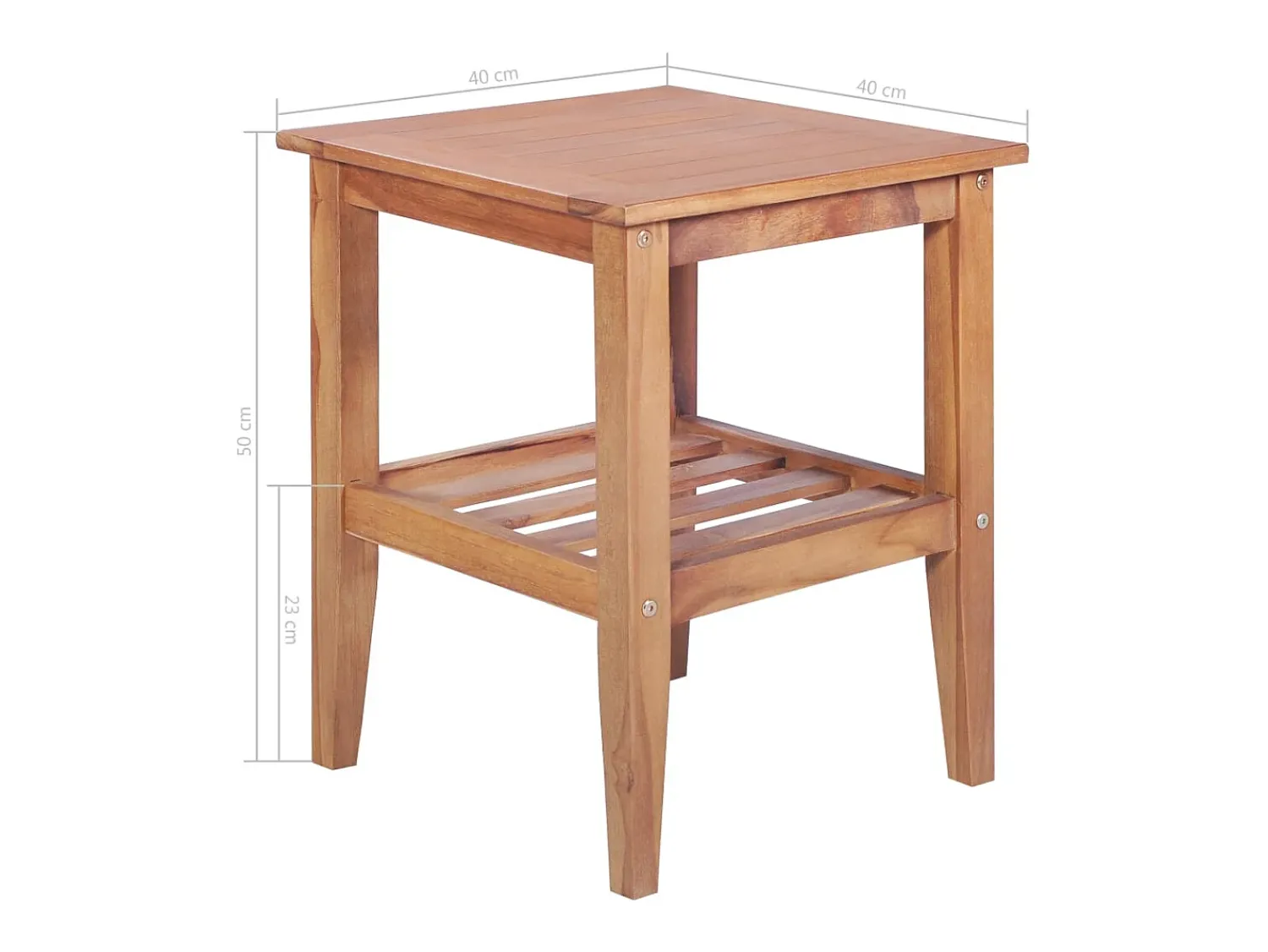 Mesa De Centro* Mesa de centro | Mesa de apoio quadrada 40x40x50 cm teca maciça Castanho