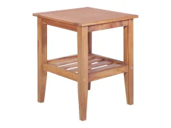 Mesa De Centro* Mesa de centro | Mesa de apoio quadrada 40x40x50 cm teca maciça Castanho