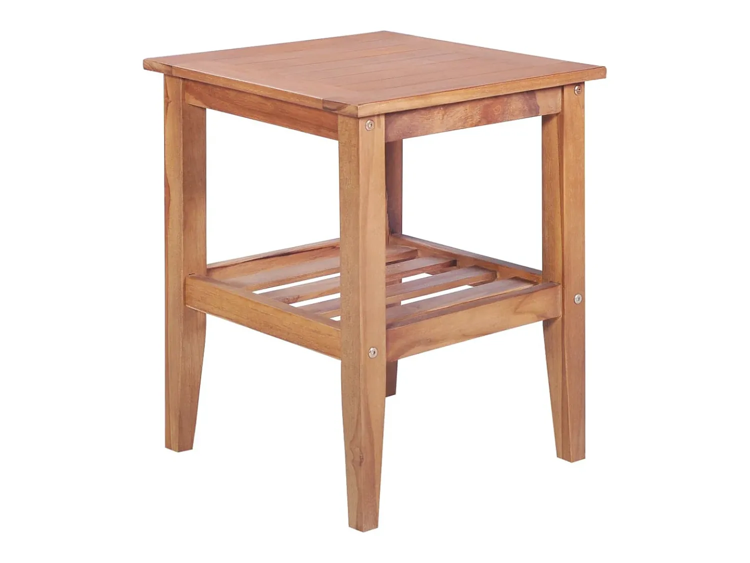 Mesa De Centro* Mesa de centro | Mesa de apoio quadrada 40x40x50 cm teca maciça Castanho