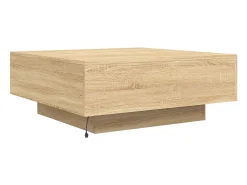 Sale Mesa de centro | Mesa de apoio | Mesa de café com luzes LED 80x80x31 cm carvalho sonoma Castanho