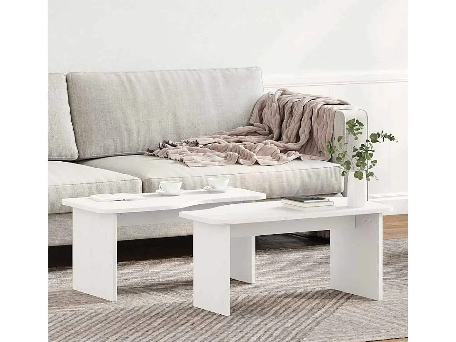 Mesa De Centro* Mesa de centro | Mesa de apoio 100x69x35.5 cm Branco