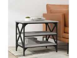 Mesa de centro | Mesa de apoio 55x38x45 cm derivados de madeira sonoma^ Mesa De Centro