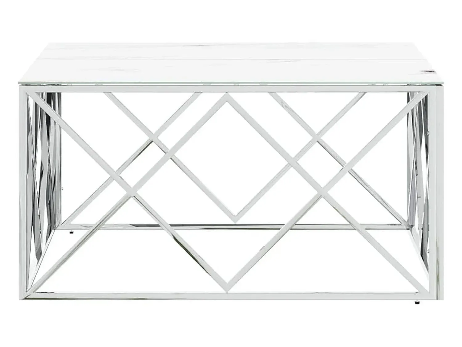 Mesa de centro | Mesa de apoio | Mesa de café 80x80x40 cm aço inoxidável e vidro^ Mesa De Centro