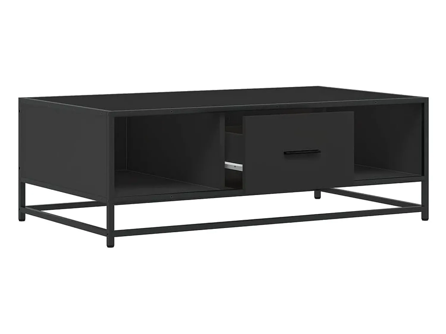 Mesa De Centro* Mesa de centro | Mesa de apoio 100x57x35 cm derivados de madeira/metal Preto