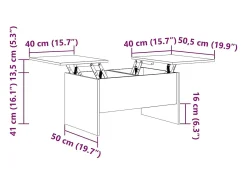 Mesa De Centro* Mesa de centro | Mesa de apoio 80x50x42.5 cm madeira processada carvalho fumado Castanho