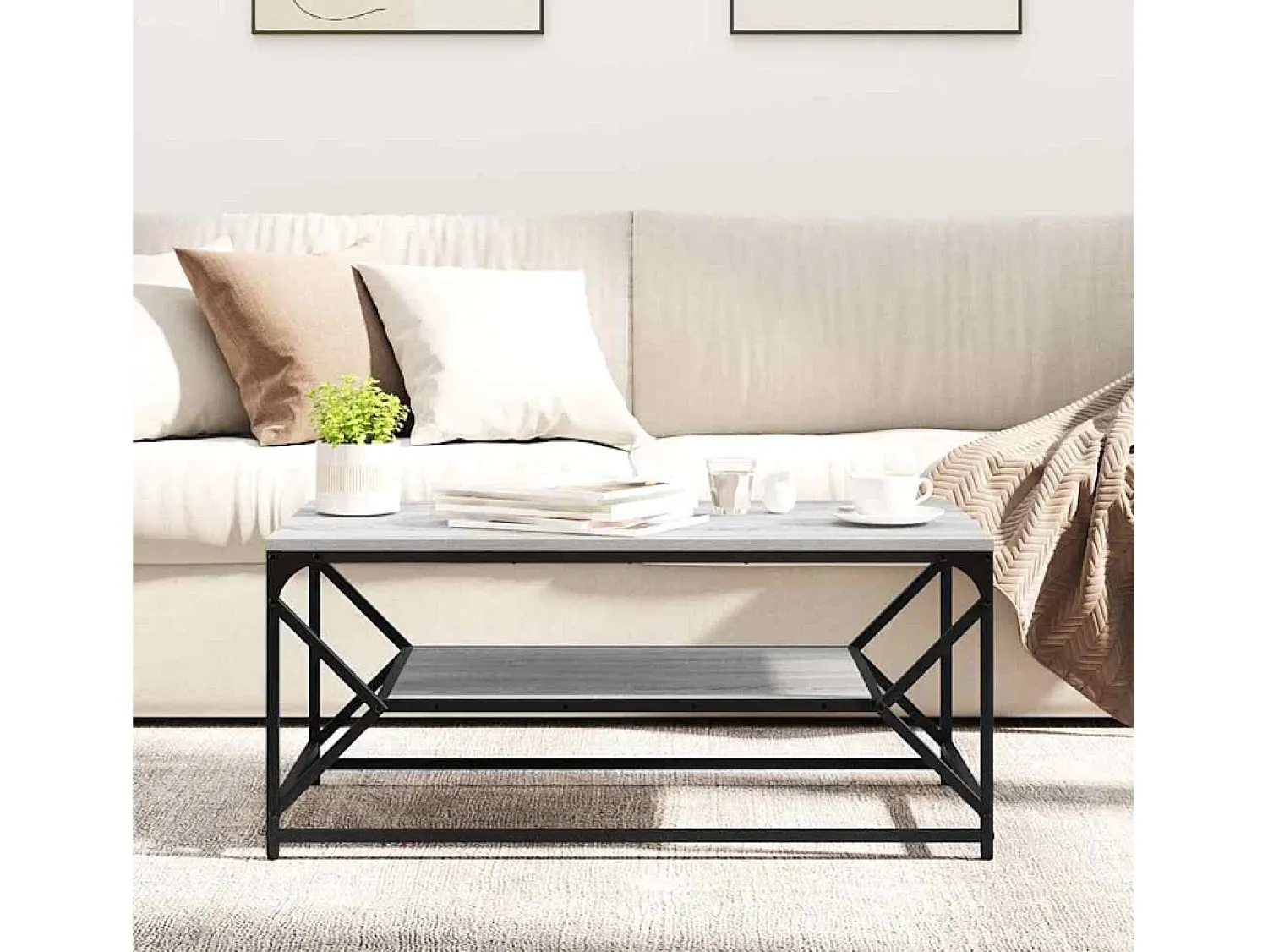 Mesa De Centro| Mesa de centro | Mesa de apoio | Mesa de café Sonoma 90x50x40 cm Cinzento