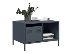 Mesa de centro | Mesa de apoio | Mesa de café 68.5x50x43.5 cm aço laminado a frio antracite^ Mesa De Centro