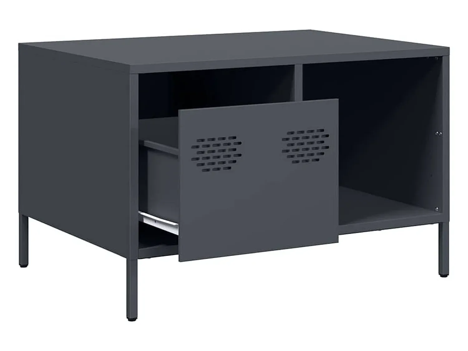 Mesa de centro | Mesa de apoio | Mesa de café 68.5x50x43.5 cm aço laminado a frio antracite^ Mesa De Centro