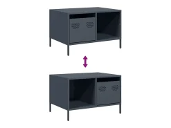 Mesa de centro | Mesa de apoio | Mesa de café 68.5x50x43.5 cm aço laminado a frio antracite^ Mesa De Centro