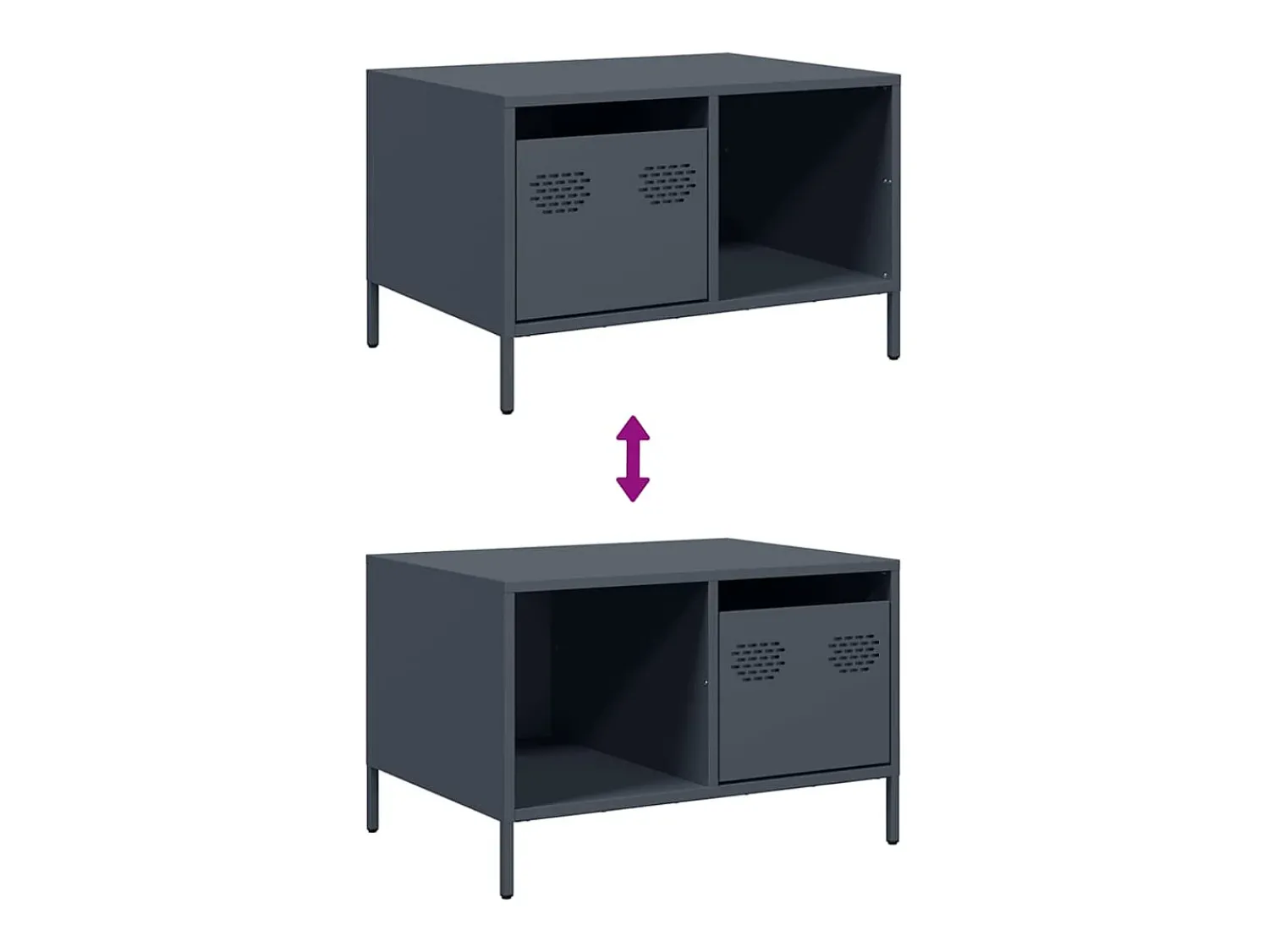 Mesa de centro | Mesa de apoio | Mesa de café 68.5x50x43.5 cm aço laminado a frio antracite^ Mesa De Centro