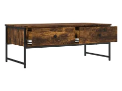Mesa De Centro| Mesa de centro | Mesa de apoio 101x49x39.5 cm derivados madeira carvalho fumado Castanho