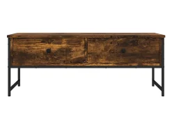 Mesa De Centro| Mesa de centro | Mesa de apoio 101x49x39.5 cm derivados madeira carvalho fumado Castanho