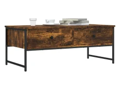 Mesa De Centro| Mesa de centro | Mesa de apoio 101x49x39.5 cm derivados madeira carvalho fumado Castanho