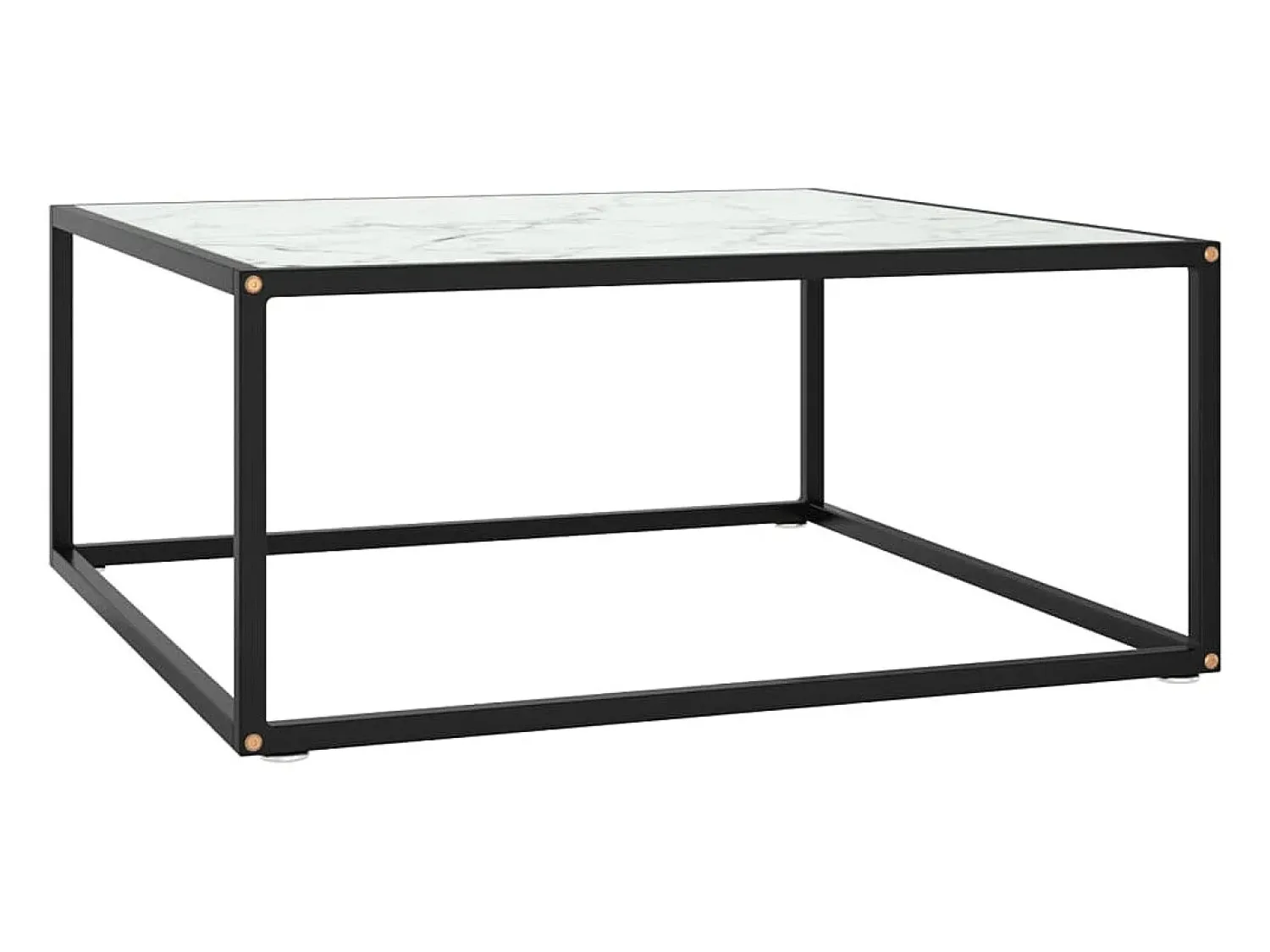 Mesa de centro | Mesa de apoio 80x80x35 cm vidro mármore branco^ Mesa De Centro