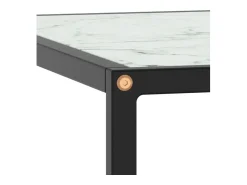 Mesa de centro | Mesa de apoio 80x80x35 cm vidro mármore branco^ Mesa De Centro