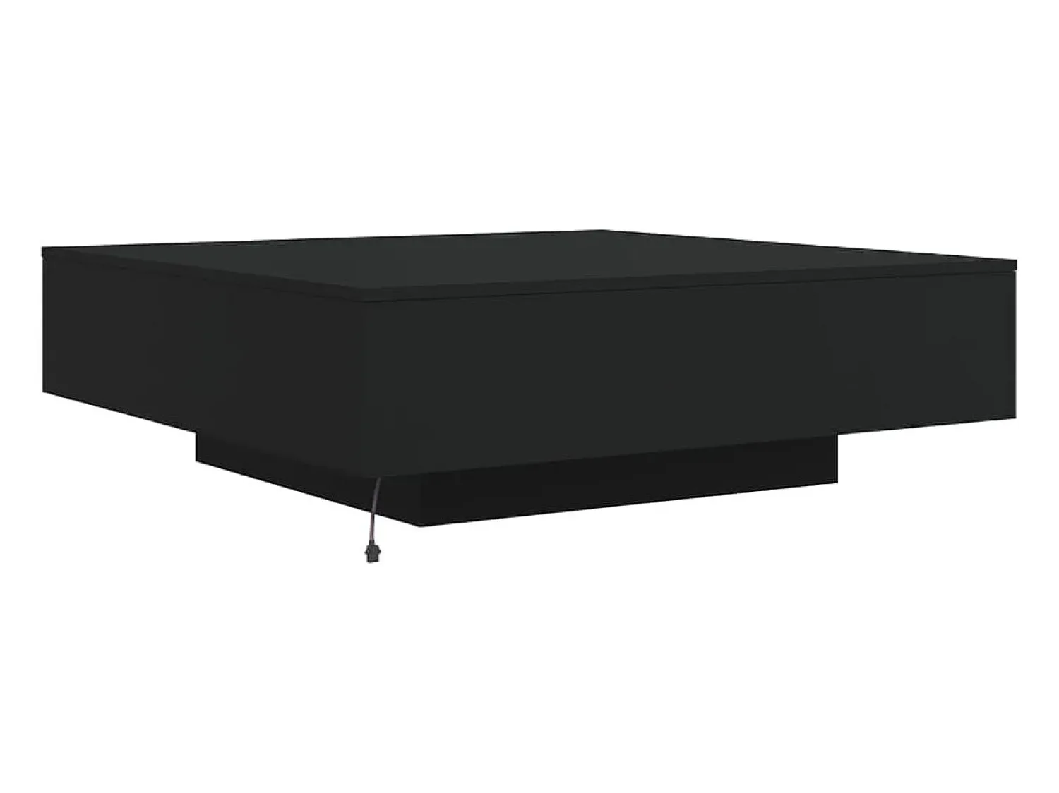 Mesa De Centro* Mesa de centro | Mesa de apoio com luzes LED 100x100x31 cm Preto