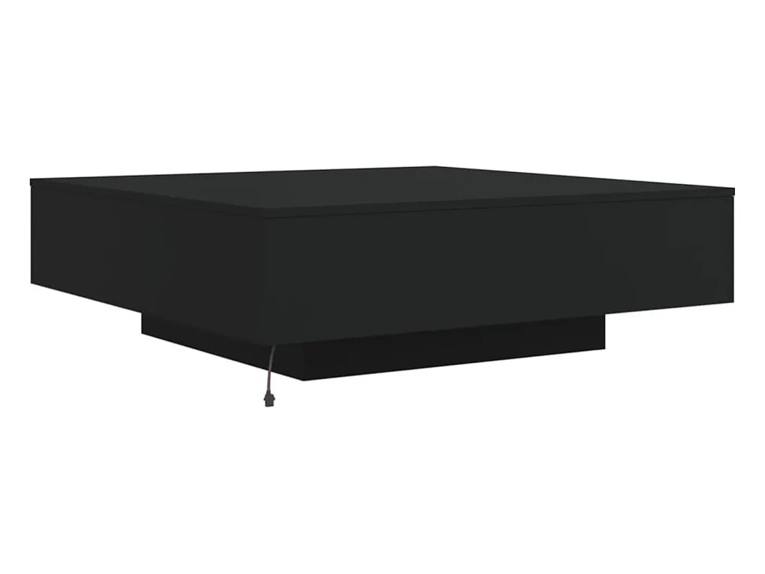 Mesa De Centro* Mesa de centro | Mesa de apoio com luzes LED 100x100x31 cm Preto