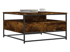 Mesa De Centro| Mesa de centro | Mesa de apoio 80x80x45 cm derivados de madeira carvalho fumado Castanho