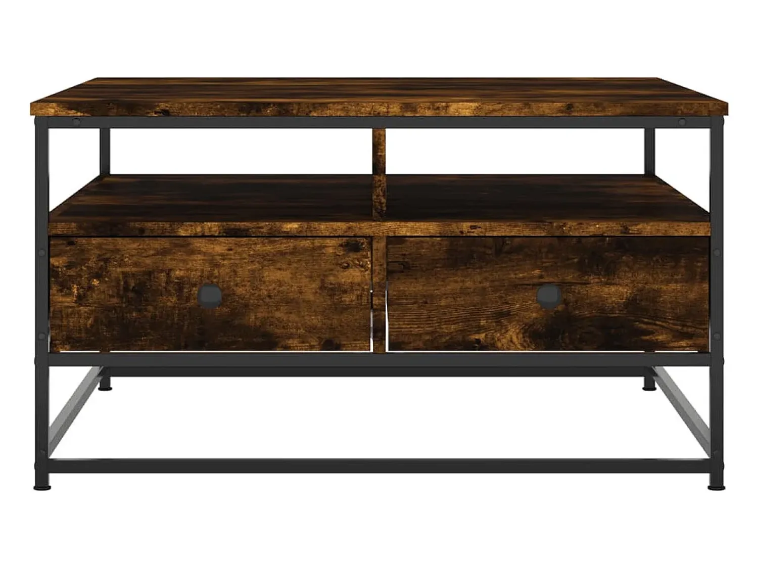 Mesa De Centro| Mesa de centro | Mesa de apoio 80x80x45 cm derivados de madeira carvalho fumado Castanho