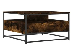 Mesa De Centro| Mesa de centro | Mesa de apoio 80x80x45 cm derivados de madeira carvalho fumado Castanho