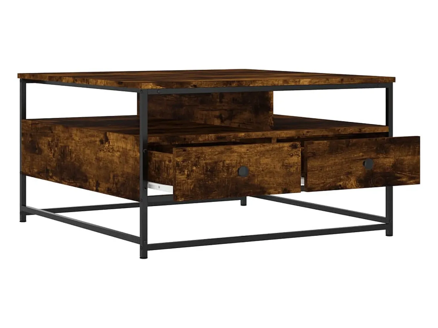 Mesa De Centro| Mesa de centro | Mesa de apoio 80x80x45 cm derivados de madeira carvalho fumado Castanho