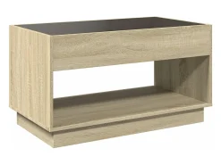 Outlet Mesa de centro | Mesa de apoio luzes LED Infinity 90x50x50 cm carvalho sonoma Castanho