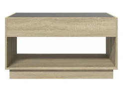 Outlet Mesa de centro | Mesa de apoio luzes LED Infinity 90x50x50 cm carvalho sonoma Castanho