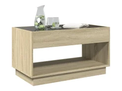 Outlet Mesa de centro | Mesa de apoio luzes LED Infinity 90x50x50 cm carvalho sonoma Castanho