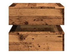 Sale Mesa de centro | Mesa de apoio com luzes LED 50x50x40 cm madeira velha Castanho