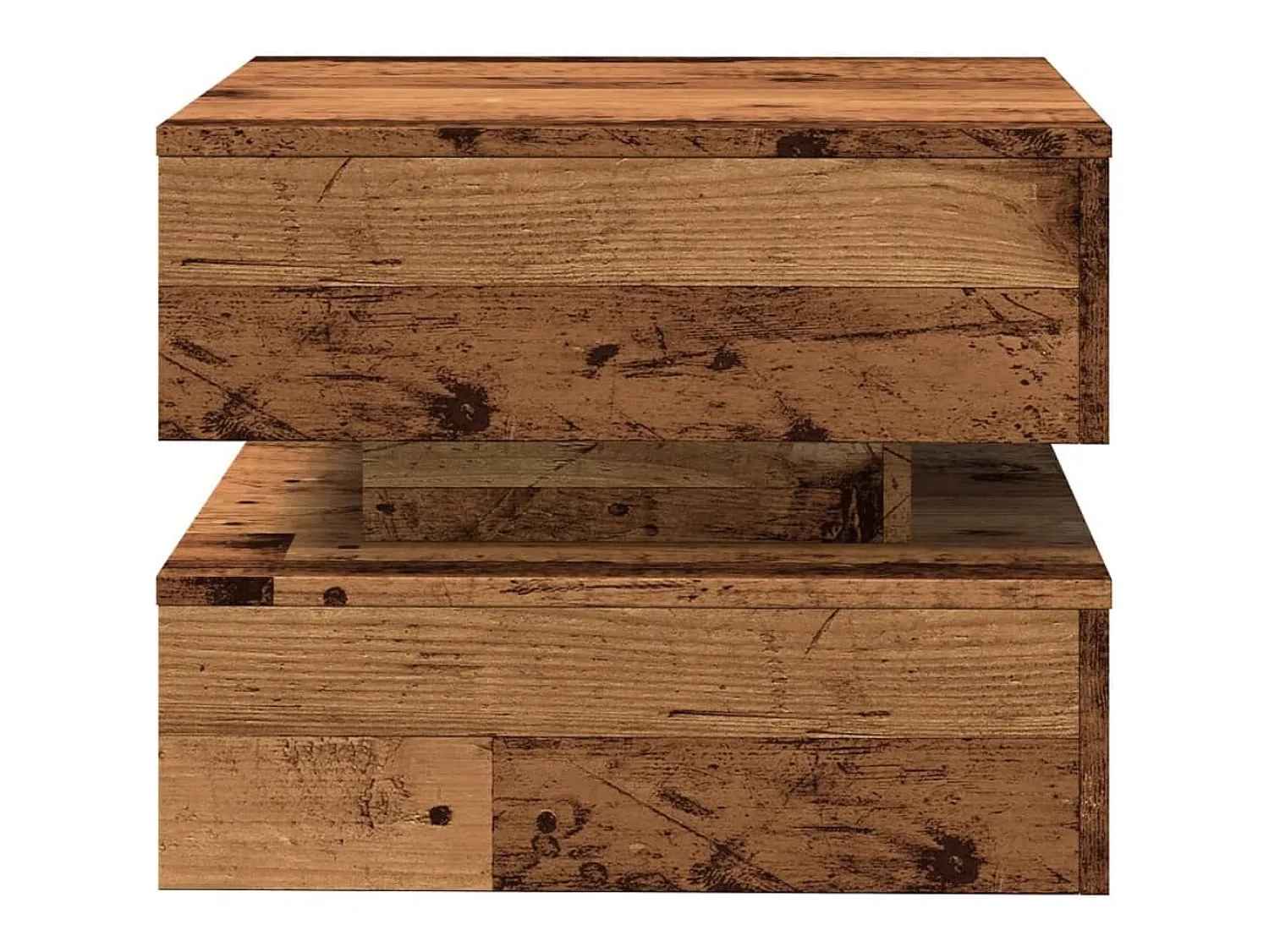 Sale Mesa de centro | Mesa de apoio com luzes LED 50x50x40 cm madeira velha Castanho