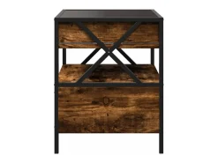 Mesa De Centro| Mesa de centro | Mesa de apoio luzes LED Infinity 40x40x51 cm carvalho fumado Castanho