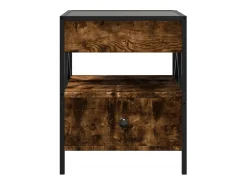 Mesa De Centro| Mesa de centro | Mesa de apoio luzes LED Infinity 40x40x51 cm carvalho fumado Castanho