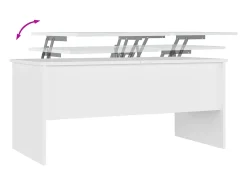 Mesa De Centro| Mesa de centro | Mesa de apoio 102x50.5x46.5 cm madeira processada Branco