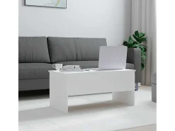 Mesa De Centro| Mesa de centro | Mesa de apoio 102x50.5x46.5 cm madeira processada Branco