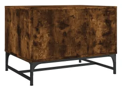 Mesa De Centro* Mesa de centro | Mesa de apoio | Mesa de café c/ portas de vidro 68.5x50x50 cm carvalho fumado Castanho