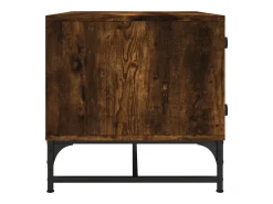 Mesa De Centro* Mesa de centro | Mesa de apoio | Mesa de café c/ portas de vidro 68.5x50x50 cm carvalho fumado Castanho