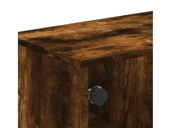 Mesa De Centro* Mesa de centro | Mesa de apoio | Mesa de café c/ portas de vidro 68.5x50x50 cm carvalho fumado Castanho