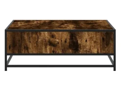 Mesa De Centro* Mesa de centro | Mesa de apoio 80x80x30 cm deriv. madeira/metal carvalho fumado Castanho