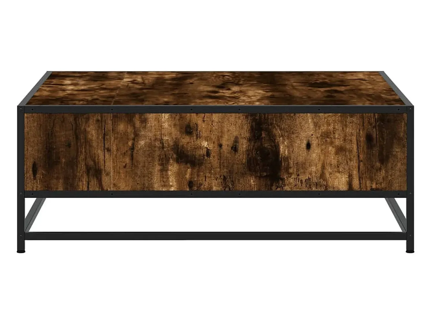 Mesa De Centro* Mesa de centro | Mesa de apoio 80x80x30 cm deriv. madeira/metal carvalho fumado Castanho